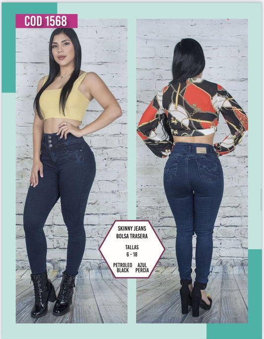 Jeans tres botones - Bolsa Trasera 1568